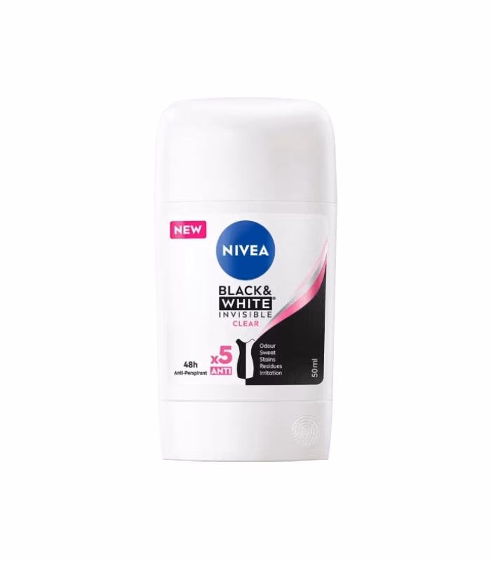 استیک بدن زنانه نیوآ Nivea Black & White Invisible Clear | ضد تعریق بدون لک