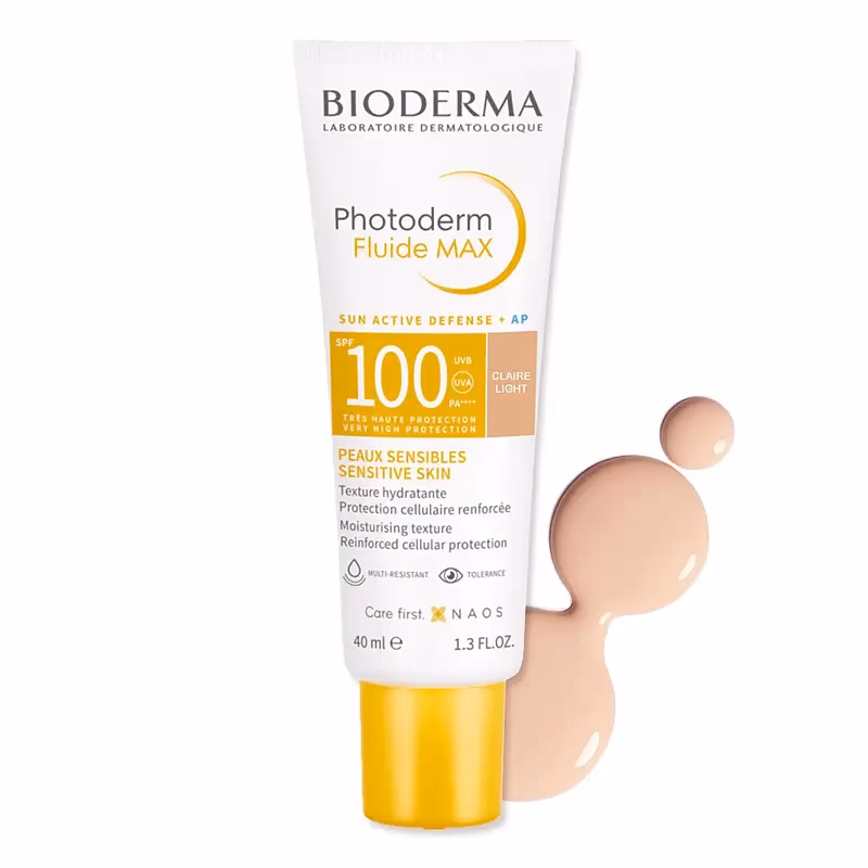 ضد آفتاب فلوئید رنگی بایودرما مدل Phoroderm Fluide Max رنگ Light حجم 40ml