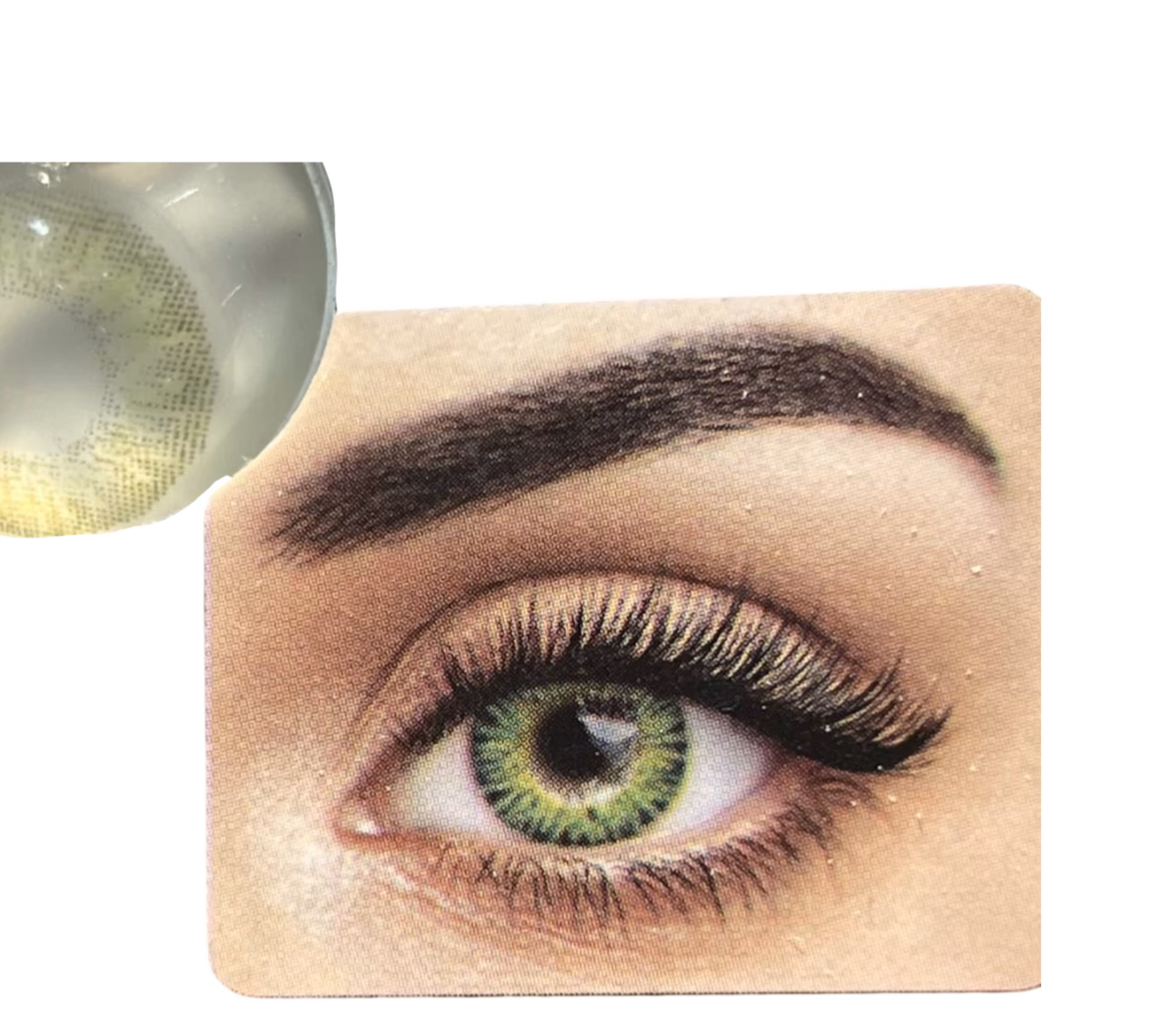 لنز لاکی لوک مدل Amber Green | لنز رنگی سبز طلایی طبیعی