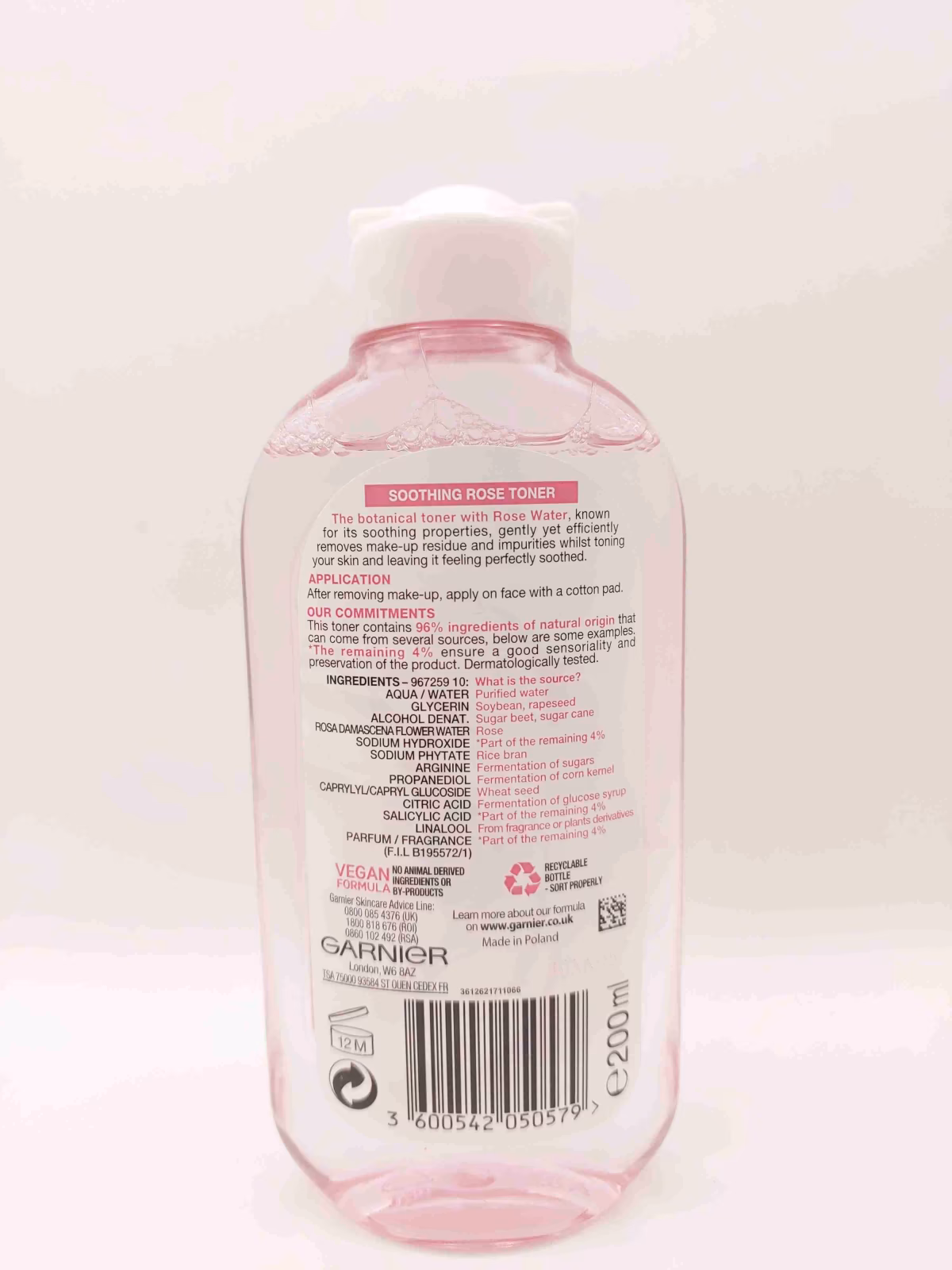 تونر گلاب گارنیر اسکین اکتیو پوست‌های خشک و حساس ( GARNIER ) — تصویر ۲
