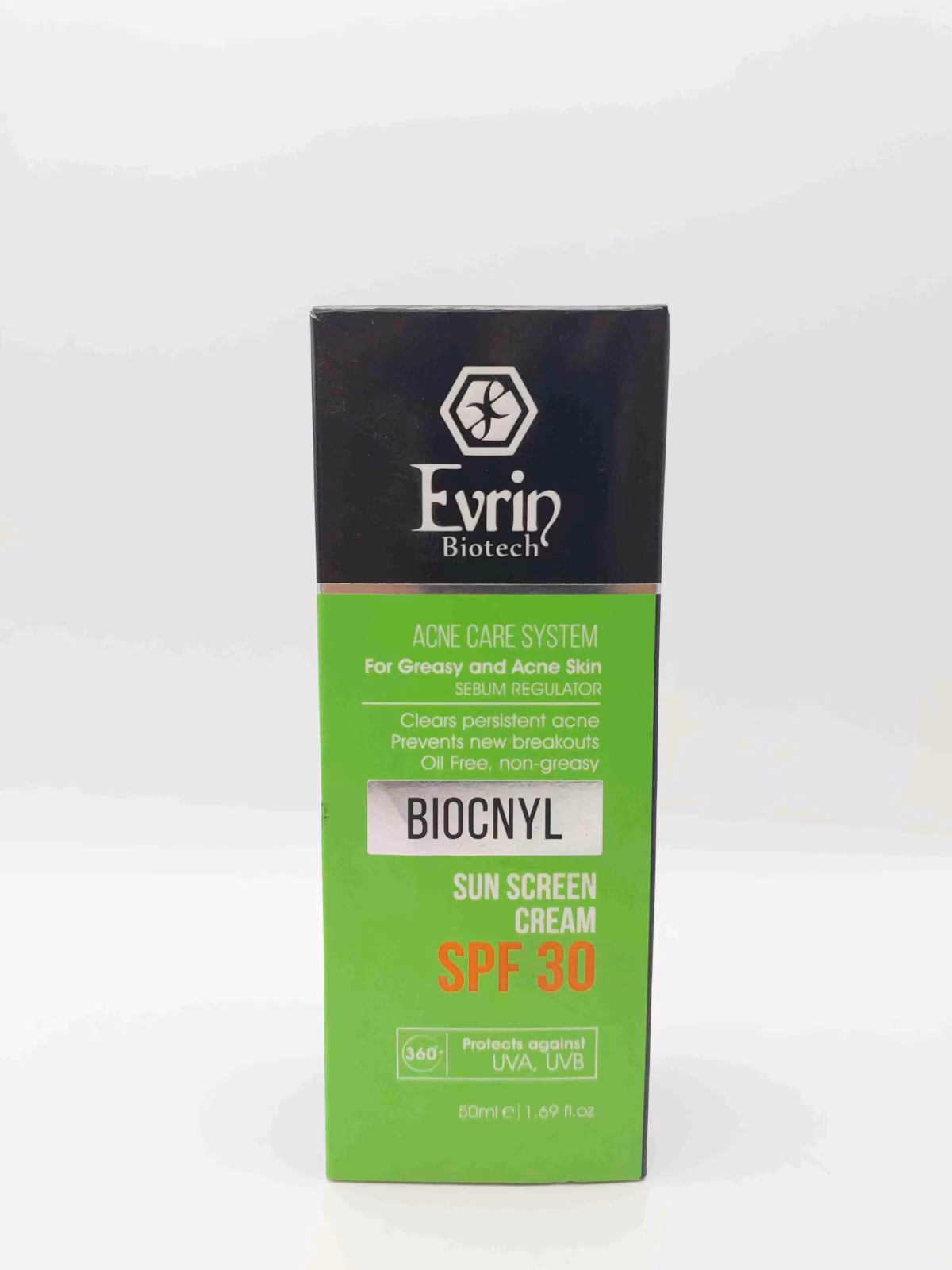 کرم ضد آفتاب بیوکنل SPF 30 پوست‌های چرب و مستعد آکنه اورین ( Evrin ) — تصویر ۲