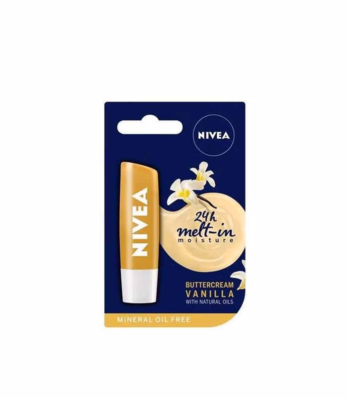 بالم لب نیوآ Nivea Vanilla Buttercream | مرطوب‌کننده و براق‌کننده لب
