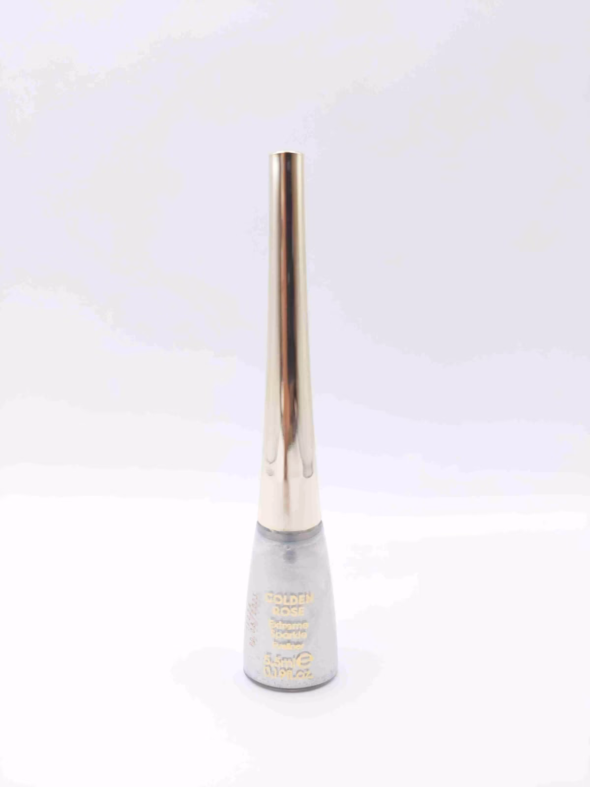 خط چشم ماژیکی کوزه ای ضد آب رنگ نقره ای براق لیکوئید آیلایتر شماره 101 GOLDEN ROSE Extreme Sparkle — تصویر ۳