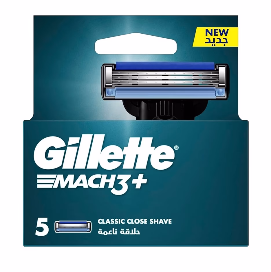 تیغ یدک 3 لبه ژیلت Mach 3 Plus بسته 5 عددی – اصلاح دقیق و راحت پوست