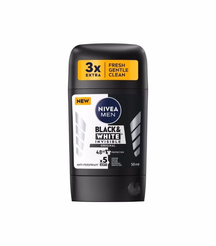 استیک بدن مردانه نیوآ Nivea Black & White Invisible Original | ضد تعریق و محافظ لباس