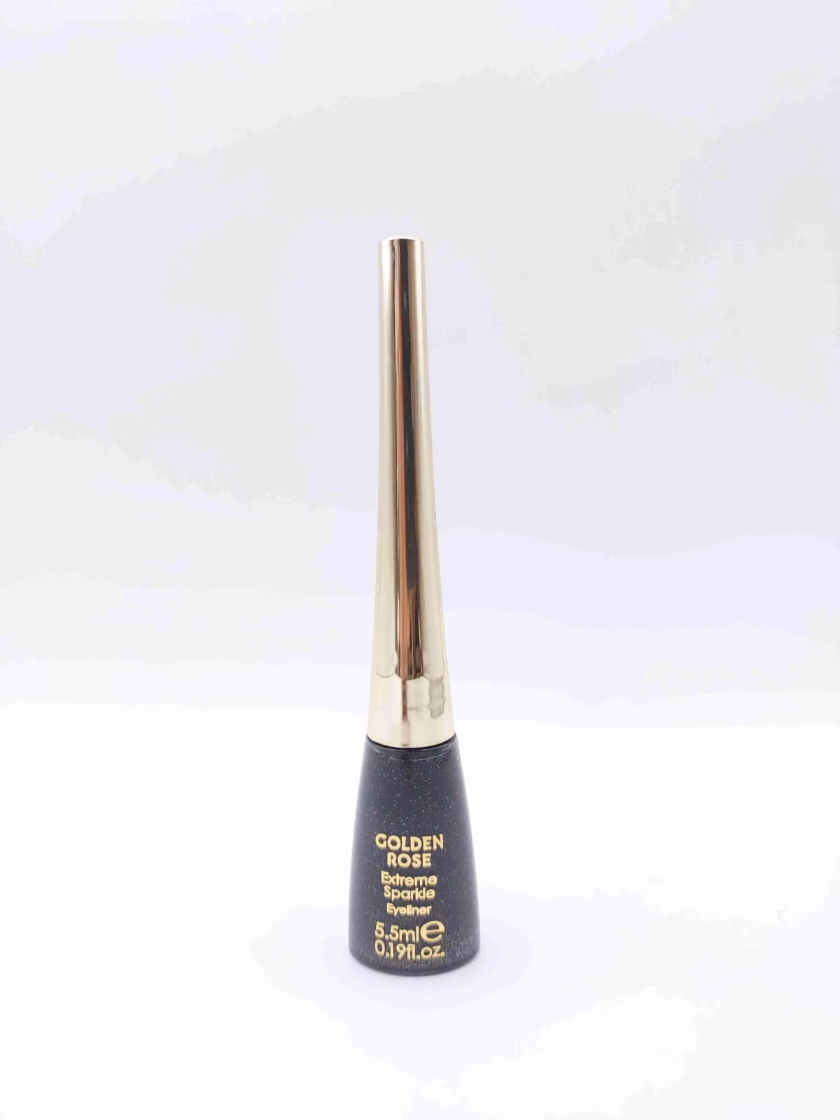 خط چشم ماژیکی کوزه ای ضد آب رنگ مشکی براق لیکوئید آیلایتر شماره 102 GOLDEN ROSE Extreme Sparkle — تصویر ۳