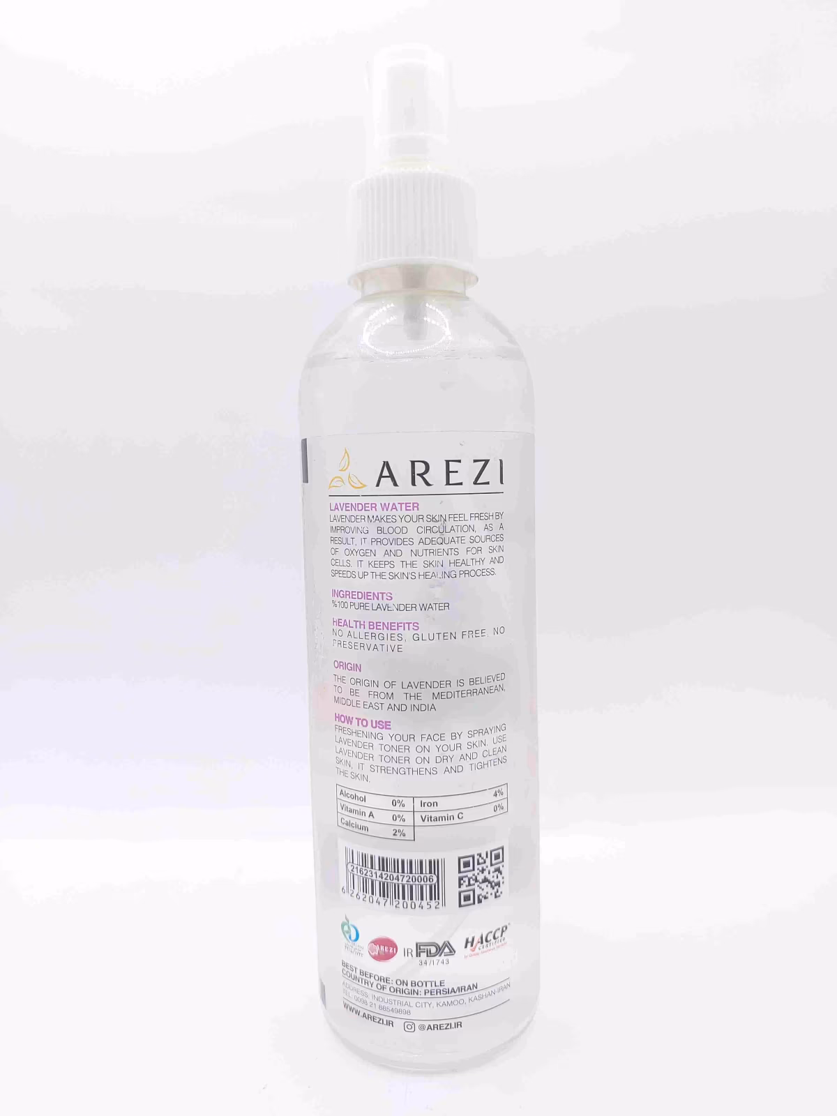 تونر صورت با پایه آب اسطوخودوس (Lavender Water Toner) عارضی (Arezi) — تصویر ۲