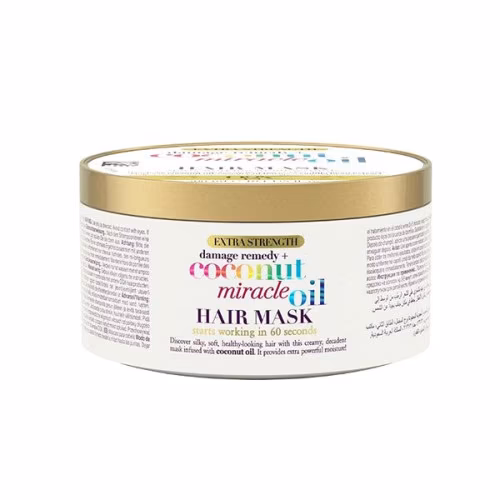 ماسک مو OGX مدل Coconut Miracle، ترمیم کننده فوق قوی با روغن نارگیل برای موهای خشک و آسیب دیده (300 میل)