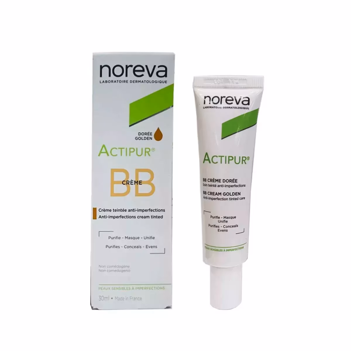 کرم پودر اکتی پور بی بی نوروا تیره گلدن Noreva Noreva Actipur golden Tinted BB Cream
