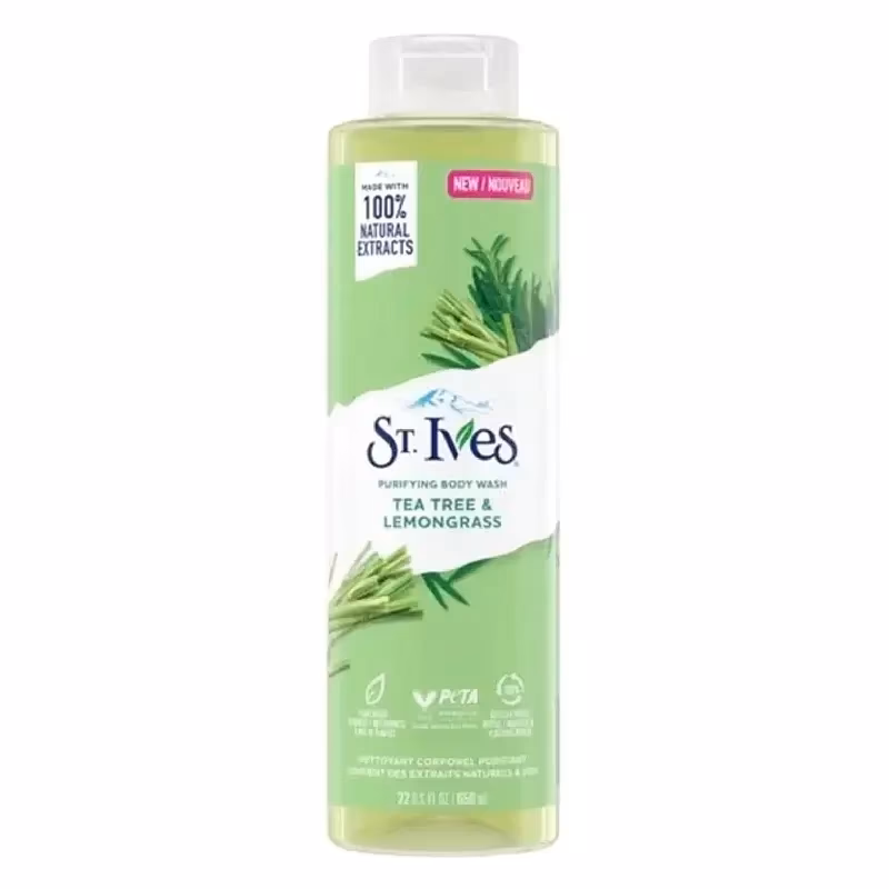 شامپو بدن اس تی ایوز درخت چای و لیمو گراس 650ml | پاکسازی عمیق و تازه‌کننده پوست