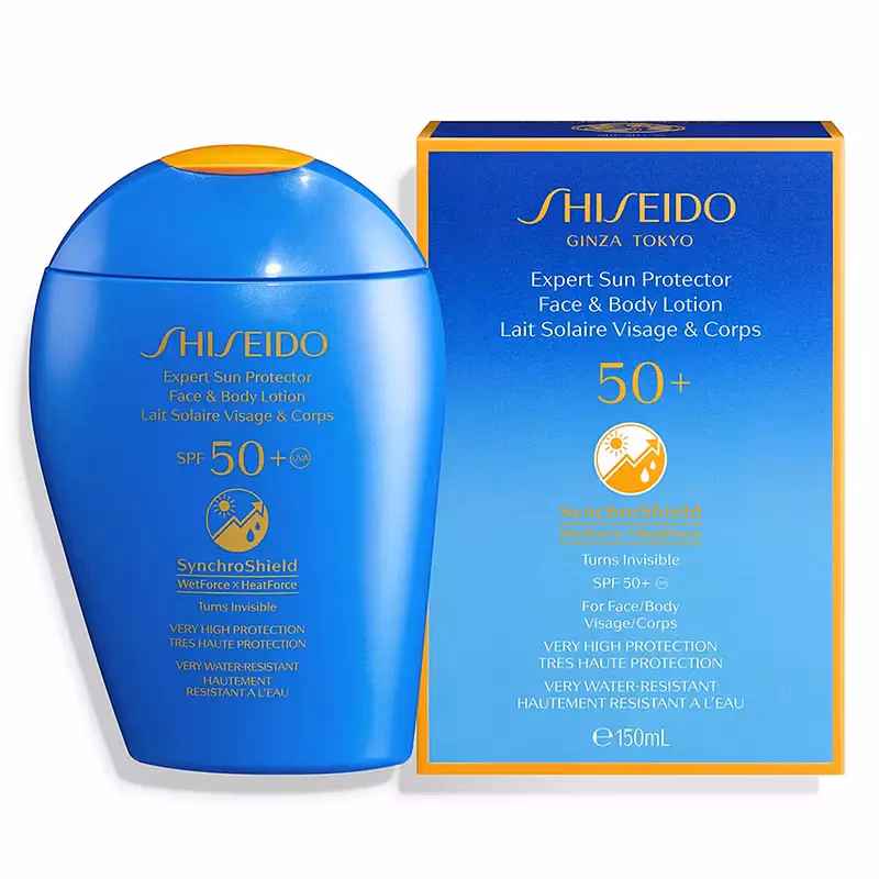 لوسیون ضد آفتاب صورت و بدن شیسیدو Expert Sun SPF50 مناسب انواع پوست 150ml