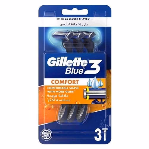 خودتراش یکبار مصرف ژیلت مدل Blue 3 Comfort | بسته 3 عددی