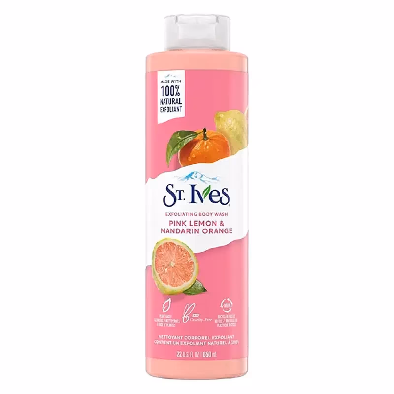 اسکراب بدن اس تی ایوز لیمو صورتی و نارنگی 650ml | لایه‌بردار درخشان‌کننده پوست
