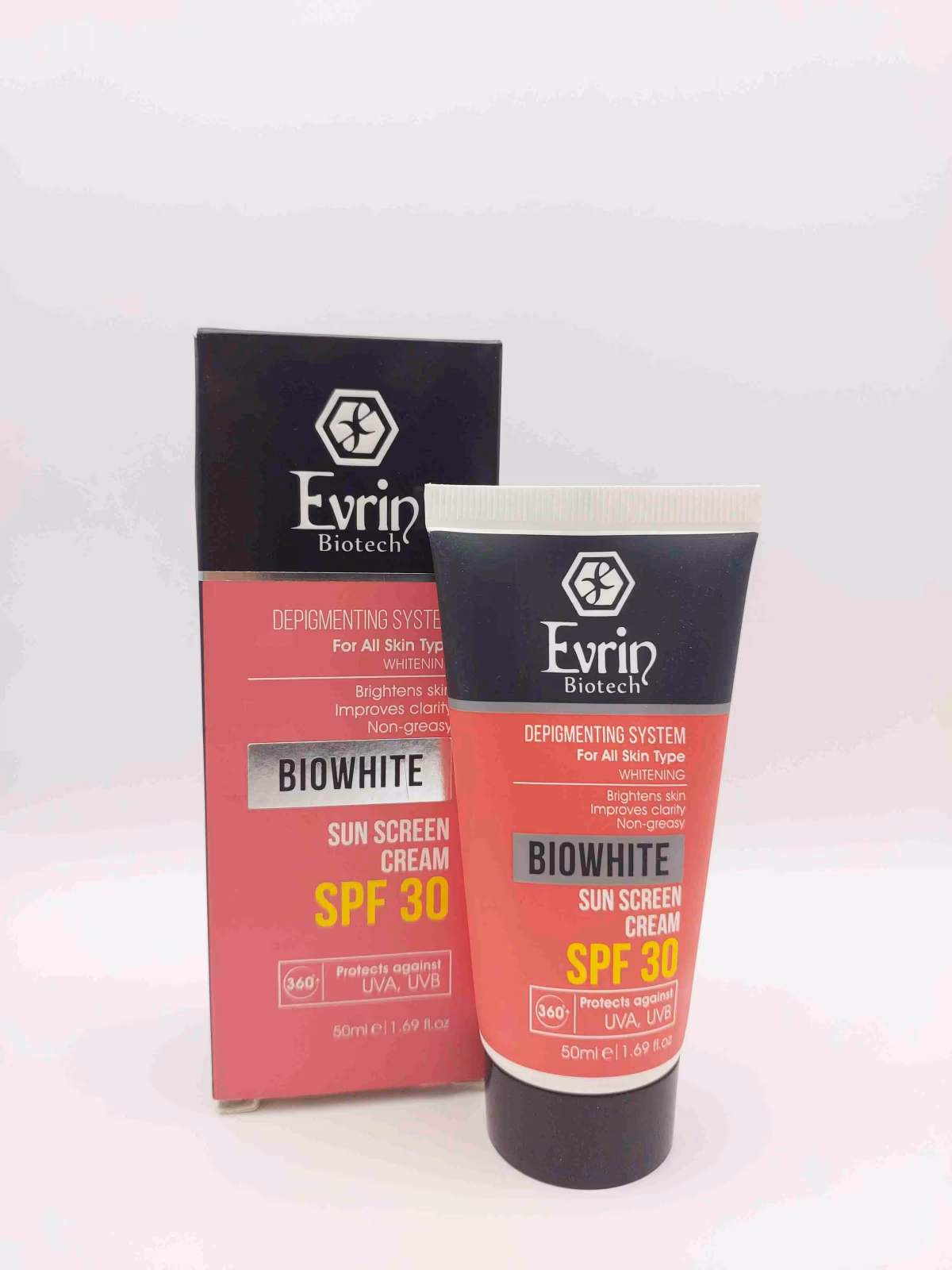 کرم ضد آفتاب بیو وایت SPF 30 روشن‌کننده پوست اورین ( Evrin )