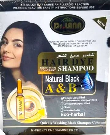 شامپو رنگ مو مشکی دکتر لانا | DR.LANA Hair Color Shampoo Black 120 + 120ml