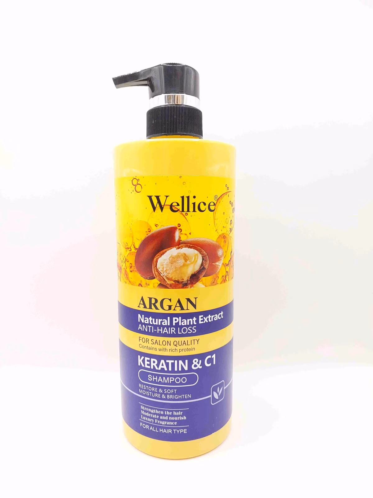 شامپو ضد ریزش آرگان ویلایس ( WELLICE ) مدل KERATIN & C1