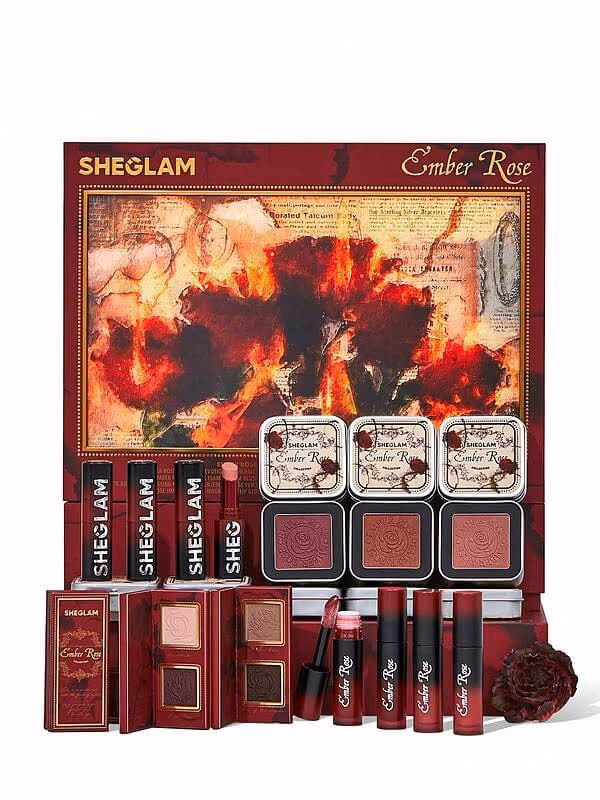 ست آرایشی شیگلم مدل Ember Rose Collection با تنوع کامل سایه، رژ و محصولات آرایشی
