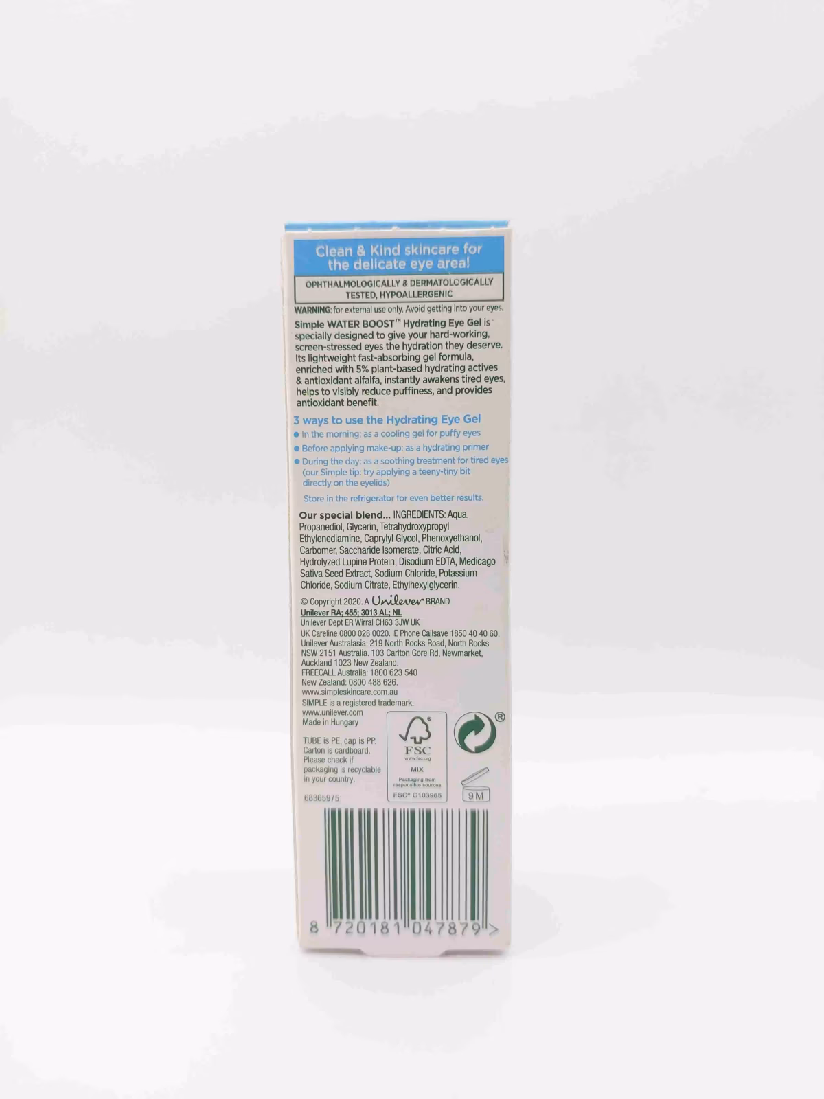 ژل آبرسان دور چشم سیمپل (Simple Hydrating Eye Gel) — تصویر ۳