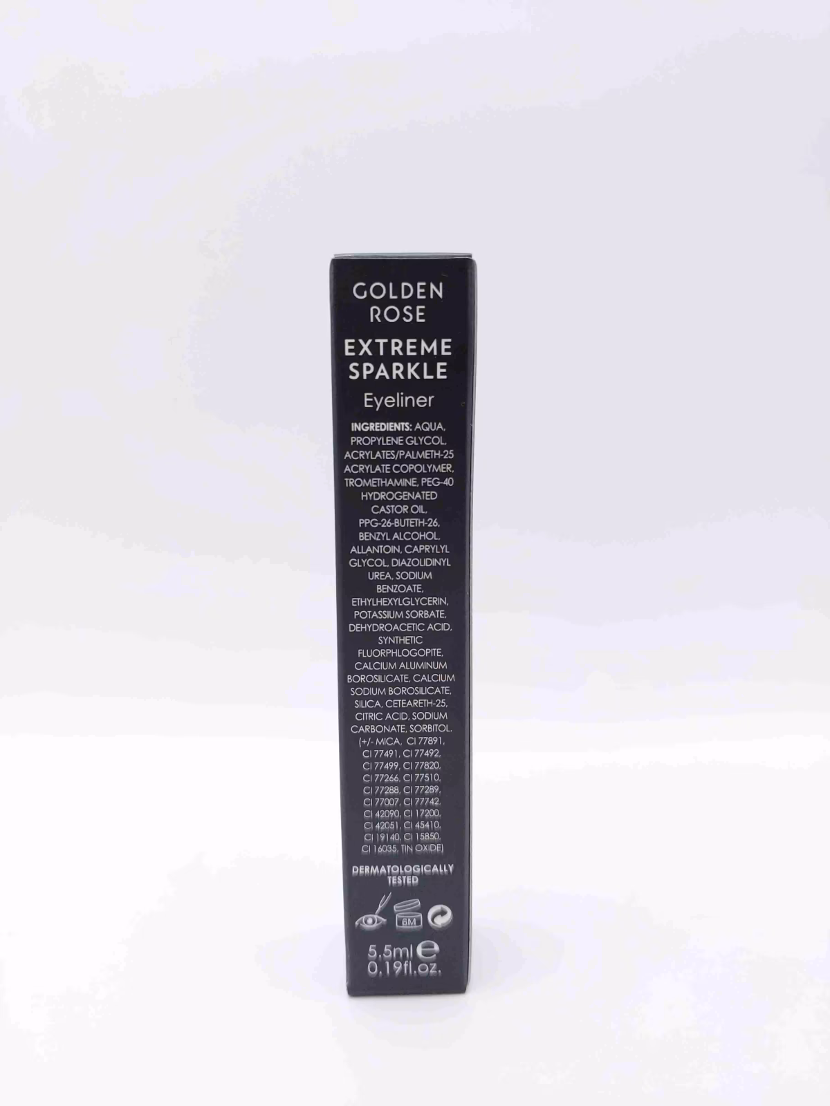 خط چشم ماژیکی کوزه ای ضد آب رنگ نقره ای براق لیکوئید آیلایتر شماره 101 GOLDEN ROSE Extreme Sparkle — تصویر ۶