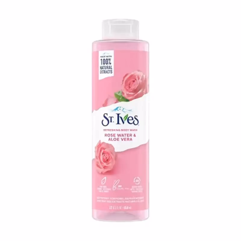 شامپو بدن اس تی ایوز رز واتر و آلوورا 650ml | پوست نرم و مرطوب با عصاره گل رز و آلوئه‌ورا