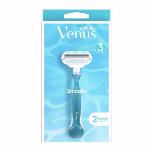 خودتراش زنانه ژیلت مدل Venus Smooth به همراه 2 یدک | سه تیغ محافظ پوست