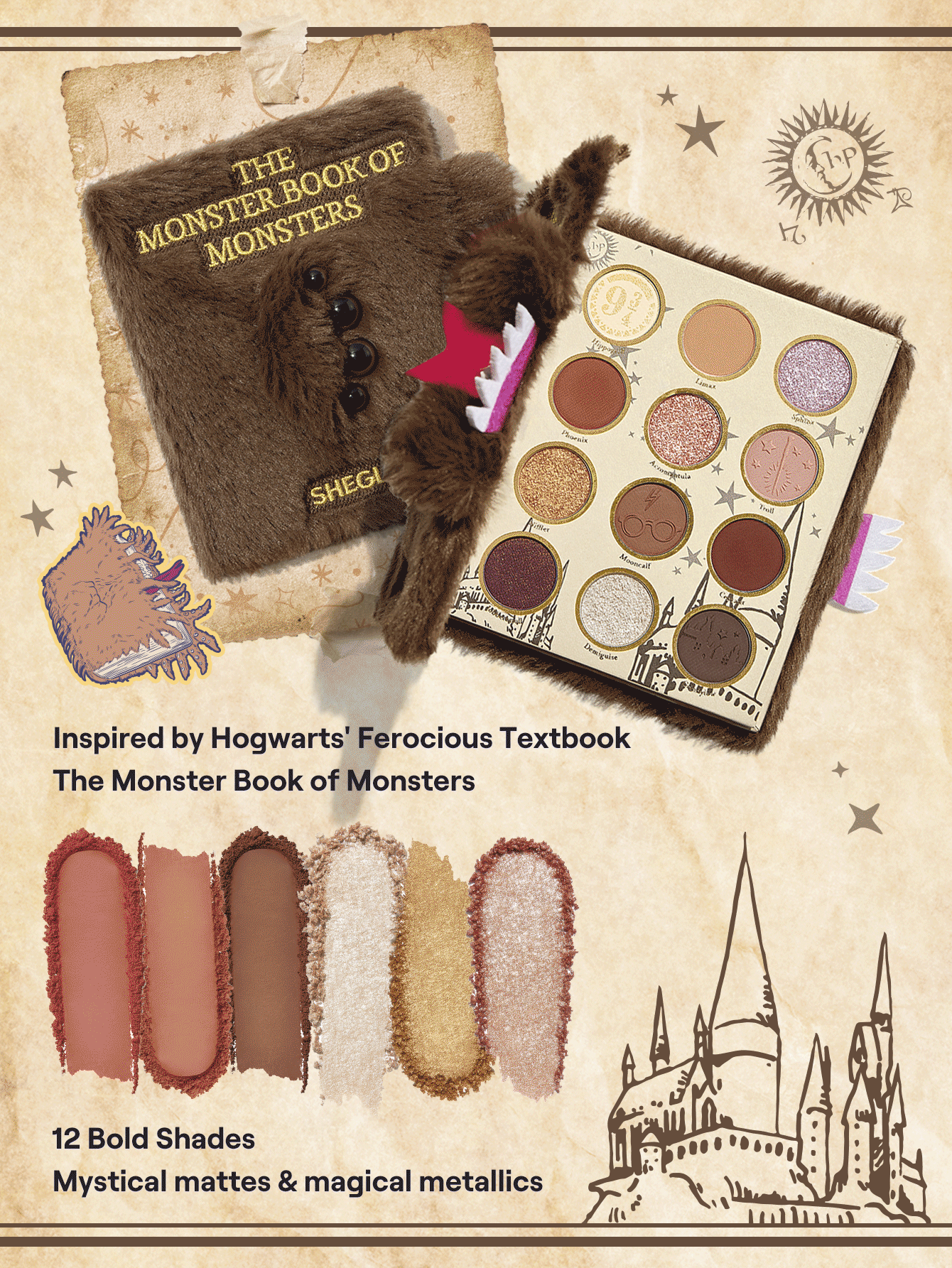پالت سایه چشم هری پاتر شیگلم SHEGLAM Harry Potter Book Of Monsters Eyeshadow Palette — تصویر ۳