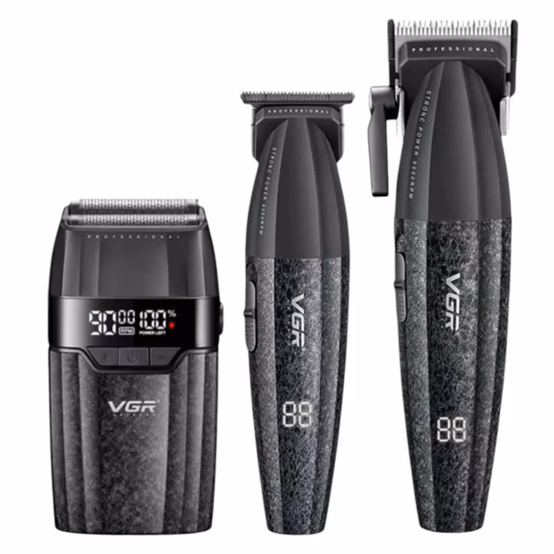 ماشین اصلاح موی سر و صورت شارژی وی جی آر مدل VGR V‑640 S3 مجموعه 3 عددی