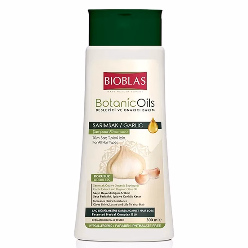 شامپو ضد ریزش بیوبلاس (Bioblas) مدل Garlic با عصاره سیر – حجم ۳۶۰ میلی‌لیتر