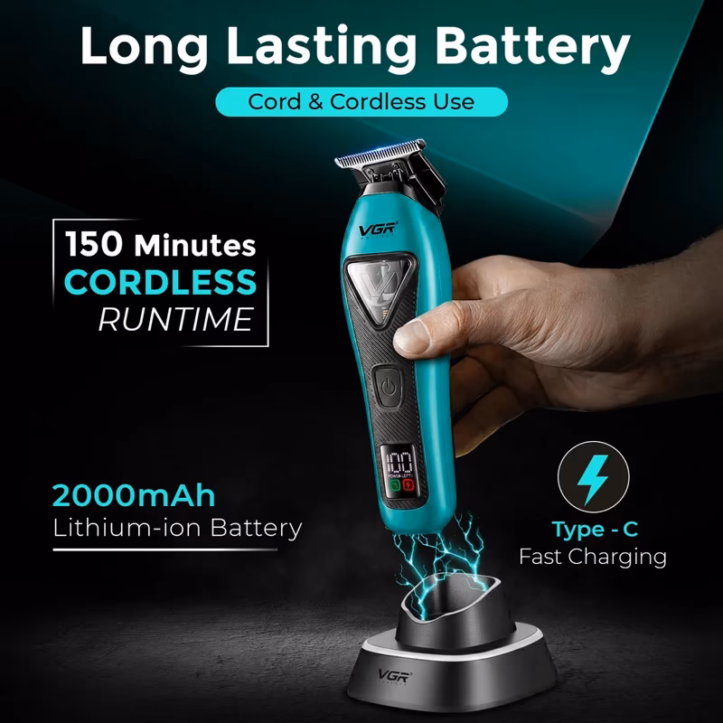 ماشین اصلاح موی سر و صورت شارژی وی جی ار مدل VGR V‑035T — تصویر ۷