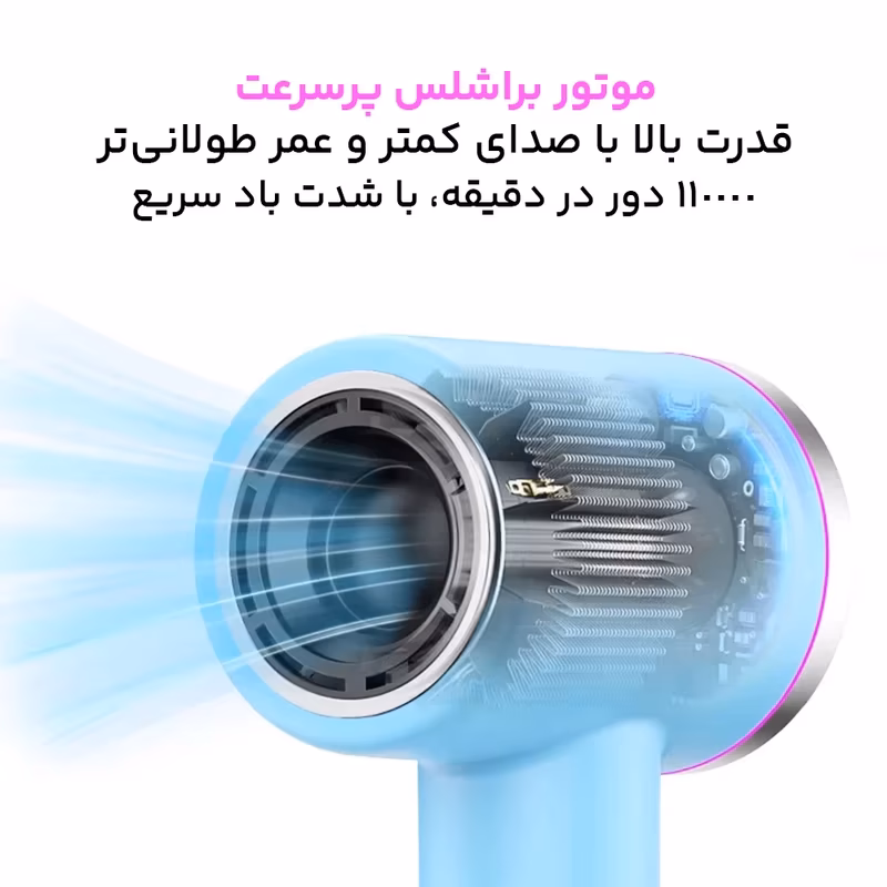 سشوار حرفه‌ای کیمی مدل KM‑6880 توان ۱۶۰۰ وات — تصویر ۴