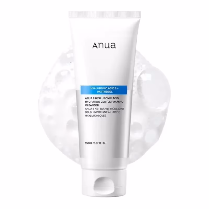فوم شستشوی آبرسان آنوا (Anua) مدل Hyaluronic Acid 8 + Panthenol مناسب پوست خشک و حساس حجم ۱۵۰ میلی‌لیتر