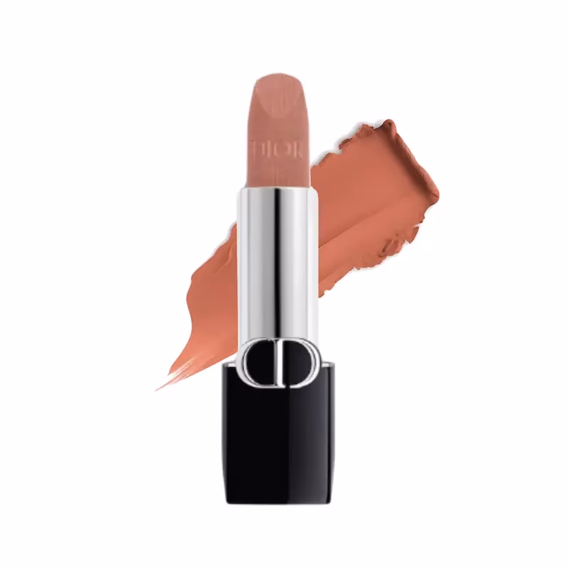 رژ لب جامد مات دیور مدل Rouge Dior Couture رنگ Rose Rose شماره 218 – صورتی گل‌بهی شیک با فینیش مات مخملی