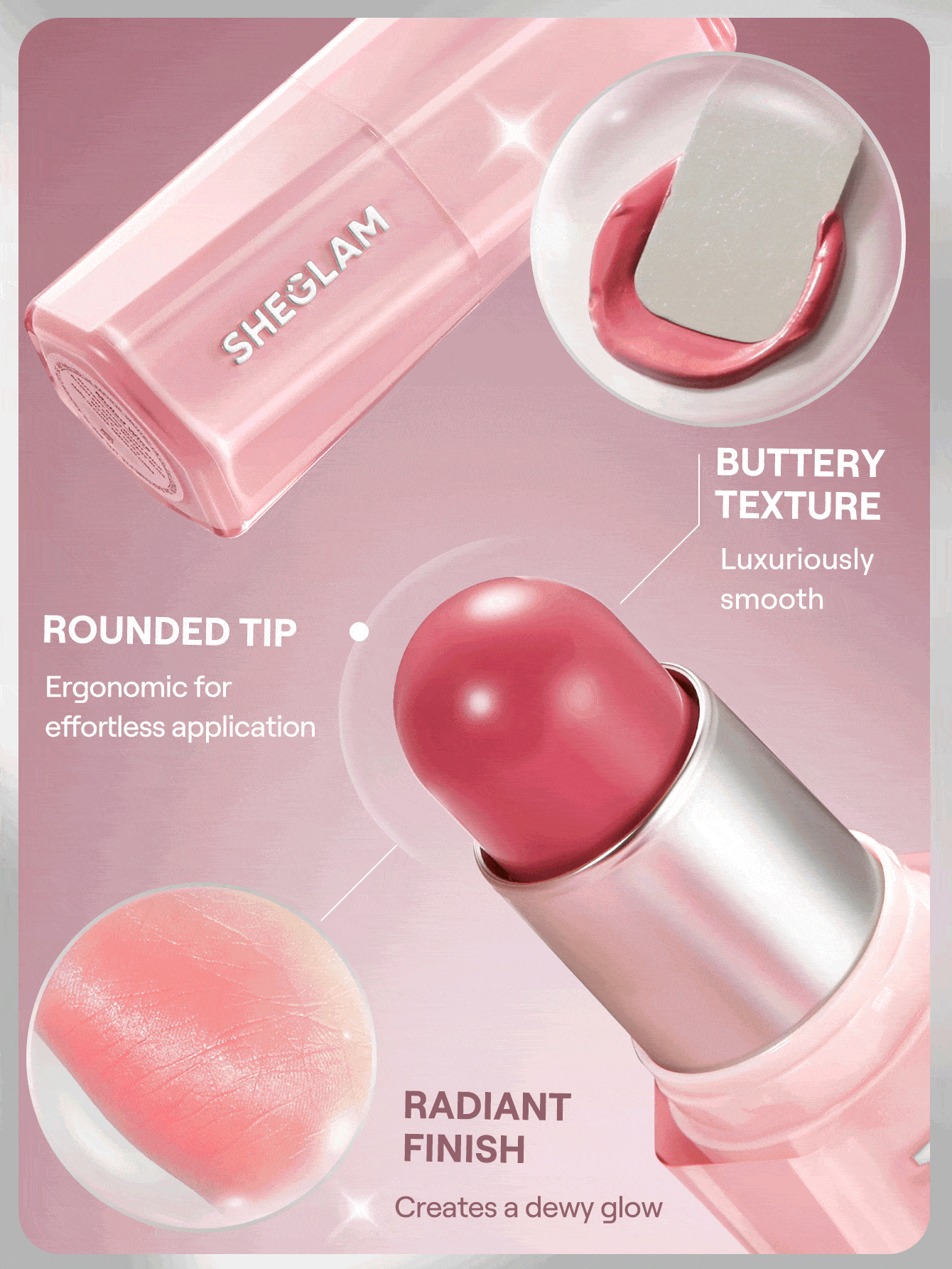 رژگونه استیکی صورت و لب شیگلم SHEGLAM مدل Buttery Bliss رنگ Cherry Pick حجم ۶ گرم — تصویر ۲