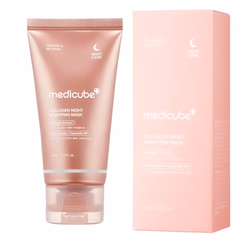 ماسک شب ضد چروک مدیکیوب (MediCube) مدل Collagen Night Wrapping حجم ۷۵ میلی‌لیتر — تصویر ۲