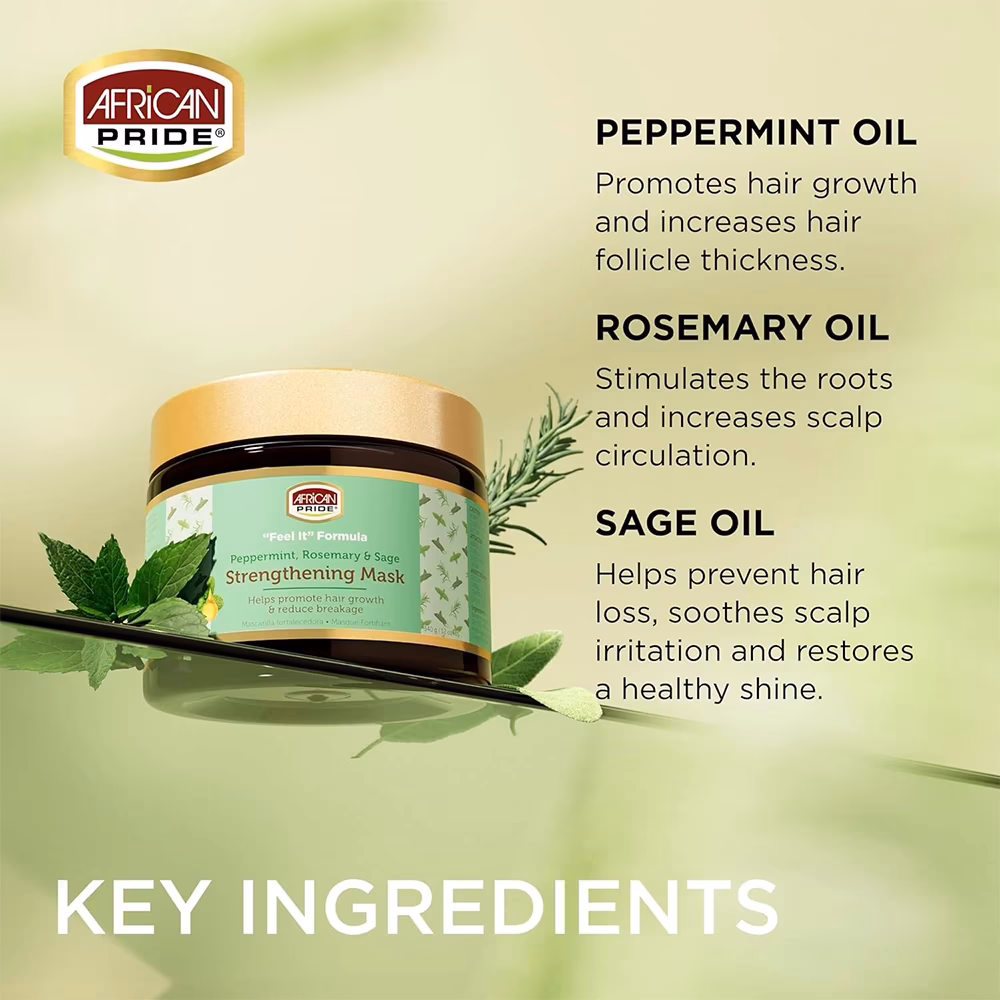 ماسک تقویت‌کننده مو پالمِرز افریکن پراید ۳۴۰ گرم | Palmer's Peppermint, Rosemary & Sage Strengthening Mask — تصویر ۲