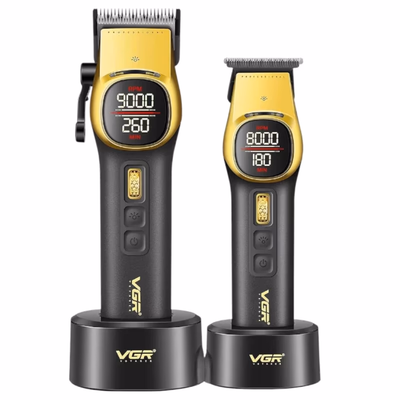 ماشین اصلاح موی سر و صورت شارژی وی جی ار مدل VGR V‑885 S2 (مجموعه ۲ عددی)