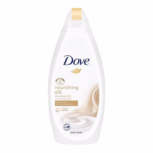 شامپو بدن مغذی داو (Dove) مدل Nourishing Silk با عصاره ابریشم 500 میل؛ برای پوستی نرم، درخشان و ابریشمی
