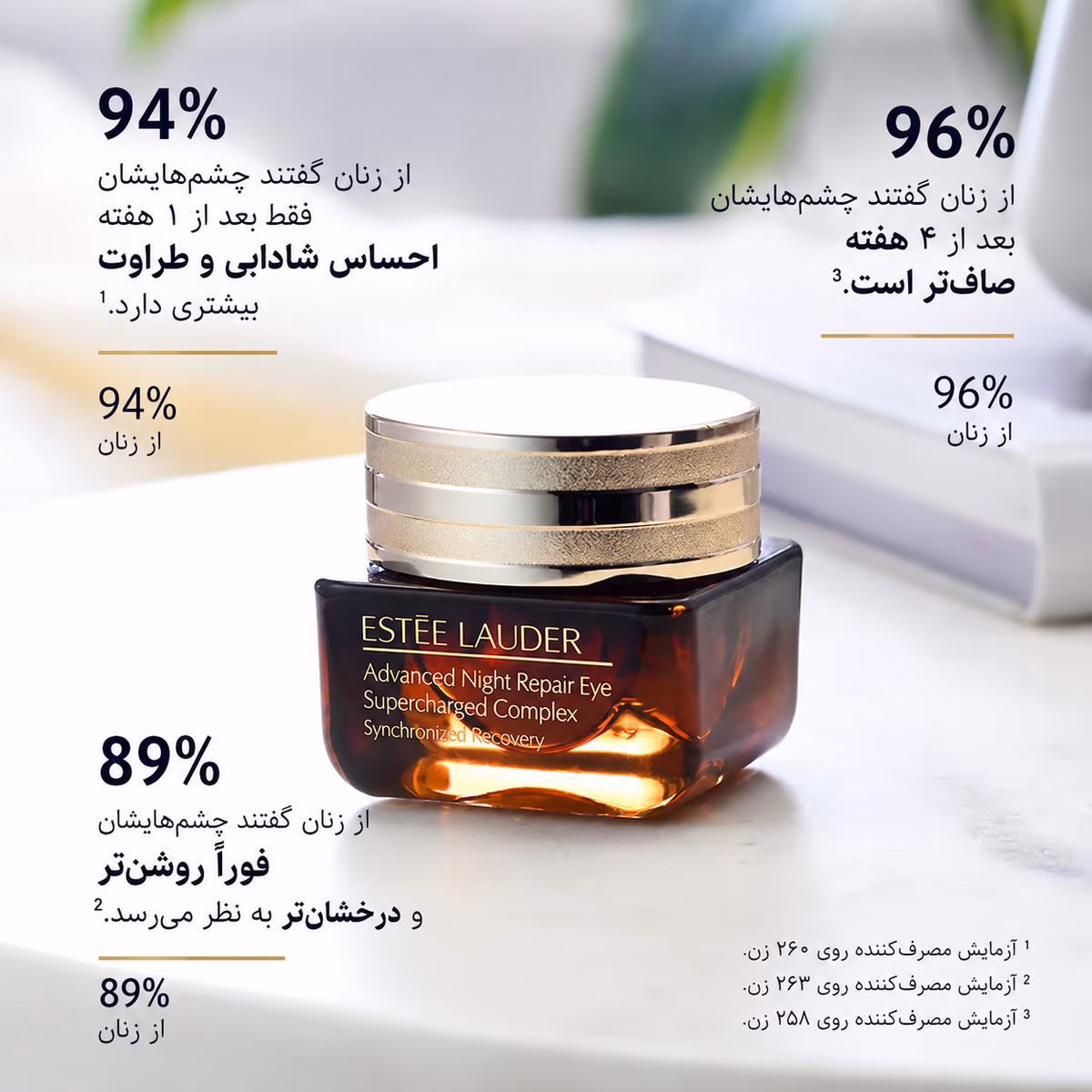 کرم دور چشم استی لادر Advanced Night Repair Eye | ترمیم، آبرسانی و شادابی دور چشم — تصویر ۳