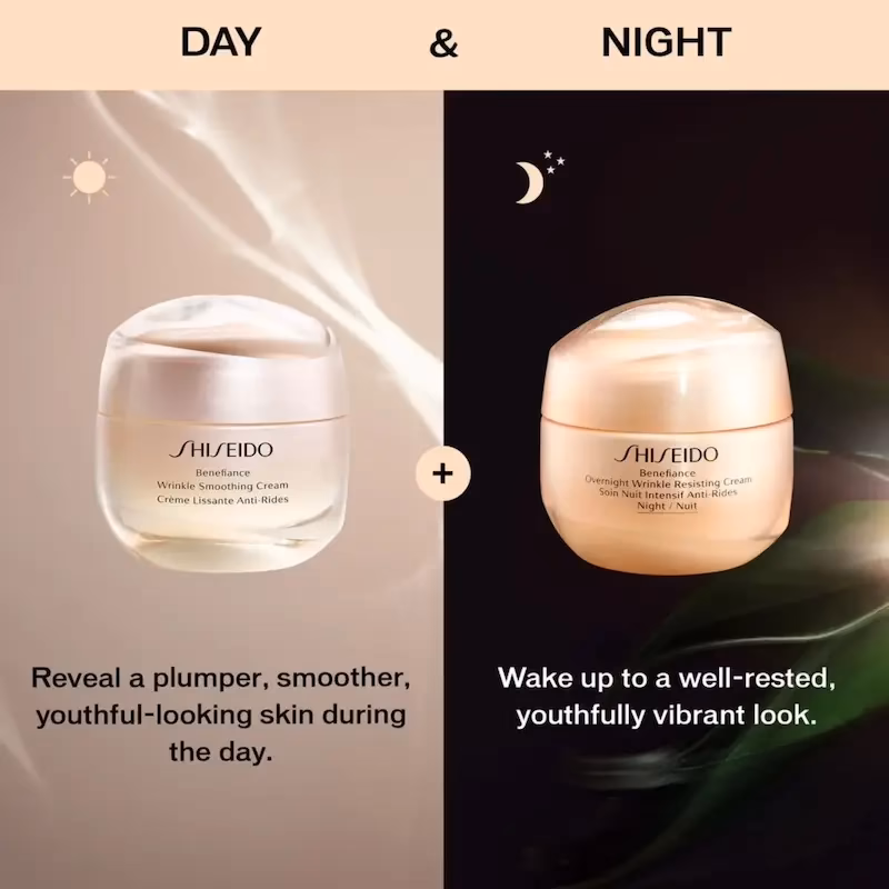 کرم روز ضد چروک شیسیدو مدل Benefiance Shiseido Benefiance Wrinkle Smoothing Day Cream مناسب انواع پوست | حجم ۵۰ میلی‌لیتر — تصویر ۲