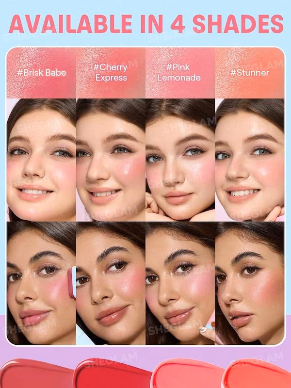 رژگونه استیکی شیگلم Sheglam مدل Glass Glow رنگ Cherry Express وزن 15 گرم — تصویر ۳