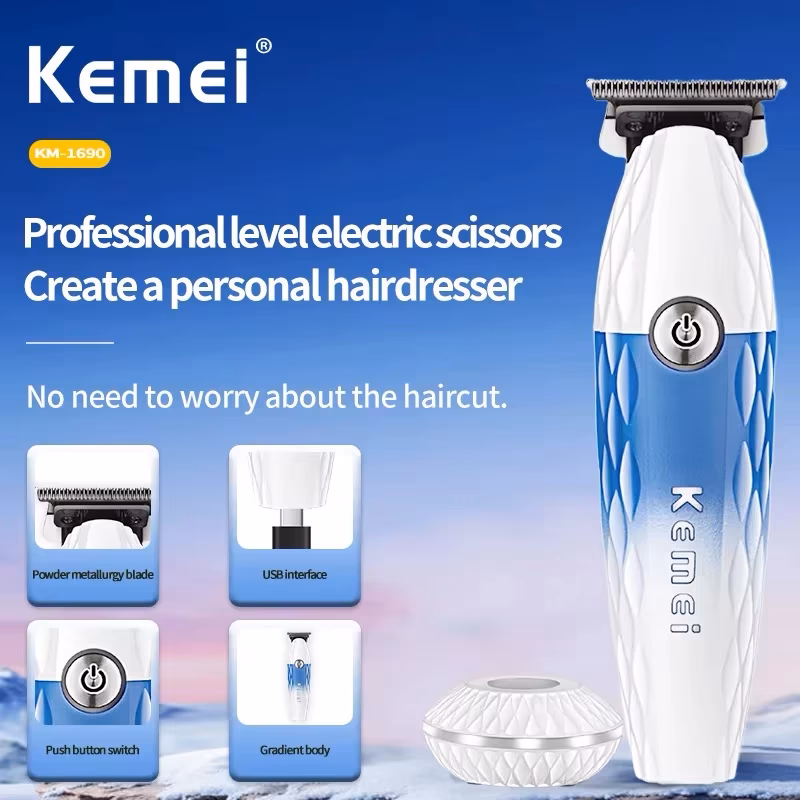 ماشین اصلاح موی سر و صورت شارژی حرفه‌ای کیمی مدل KM‑1690 — تصویر ۲