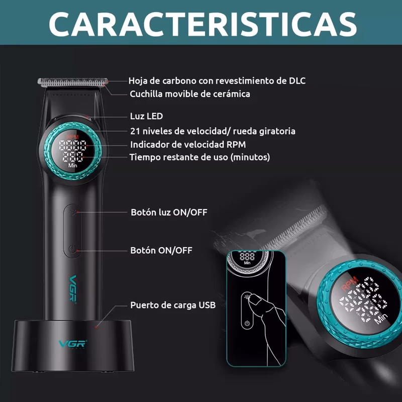 ماشین اصلاح موی سر و صورت وی جی آر مدل VGR V-977 — تصویر ۳