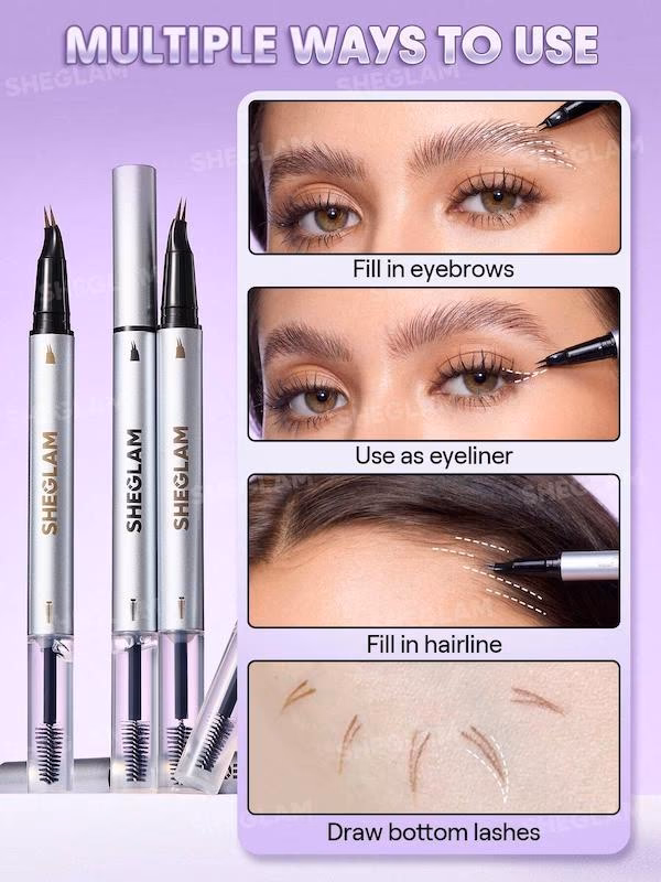 هاشور و لمینت دوسر ابرو شیگلم SHEGLAM Real Flow Laminating Brow Pen رنگ Espresso حجم 4 میلی‌لیتر — تصویر ۲