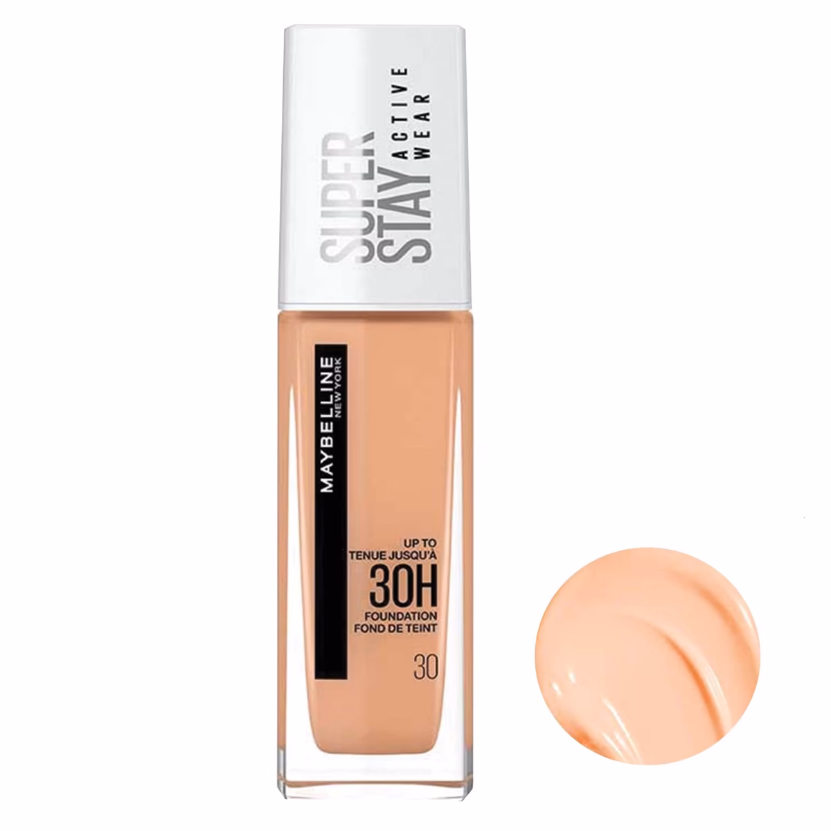 کرم پودر ۳۰ ساعته میبلین مدل سوپر استی اکتیو ویر رنگ ۳۰ | Maybelline Super Stay Active Wear 30H Foundation