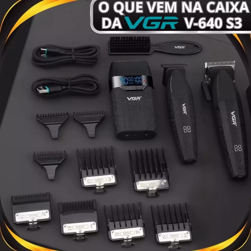 ماشین اصلاح موی سر و صورت شارژی وی جی آر مدل VGR V‑640 S3 مجموعه 3 عددی — تصویر ۳