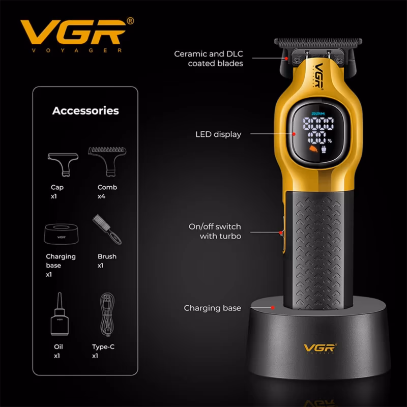 ماشین اصلاح موی سر و صورت شارژی وی جی آر مدل VGR V-886T — تصویر ۲