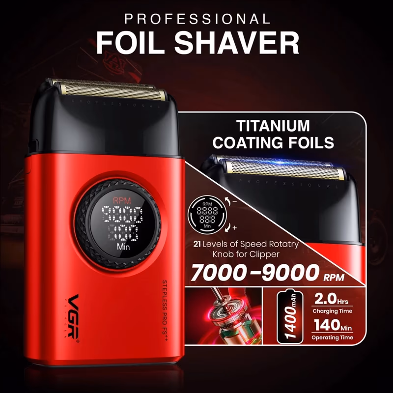 ماشین اصلاح موی سر و صورت شارژی وی جی ار مدل VGR V‑377 & V‑977 (مجموعه ۲ عددی) — تصویر ۳