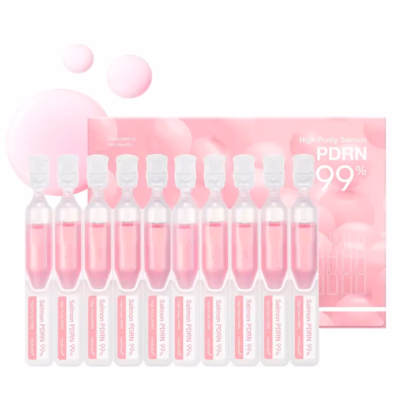سرم ضد پیری یک روزه صورتی مدیکیوب مدل Salmon DNA PDRN Pink One Day Serum بسته 10 عددی