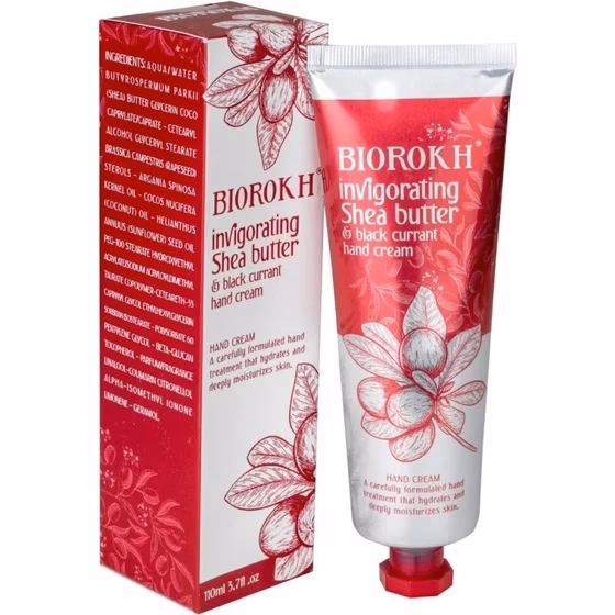 کرم دست مرطوب‌کننده و تغذیه‌کننده بایورخ (BIOROKH) حاوی شی باتر و انگور فرنگی سیاه حجم ۱۱۰ گرم
