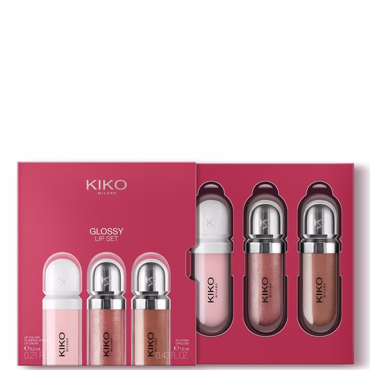 پک ۳ تایی لیپ گلاس کیکو میلانو (Kiko Milano 3D Hydra Lipgloss Set) — تصویر ۲